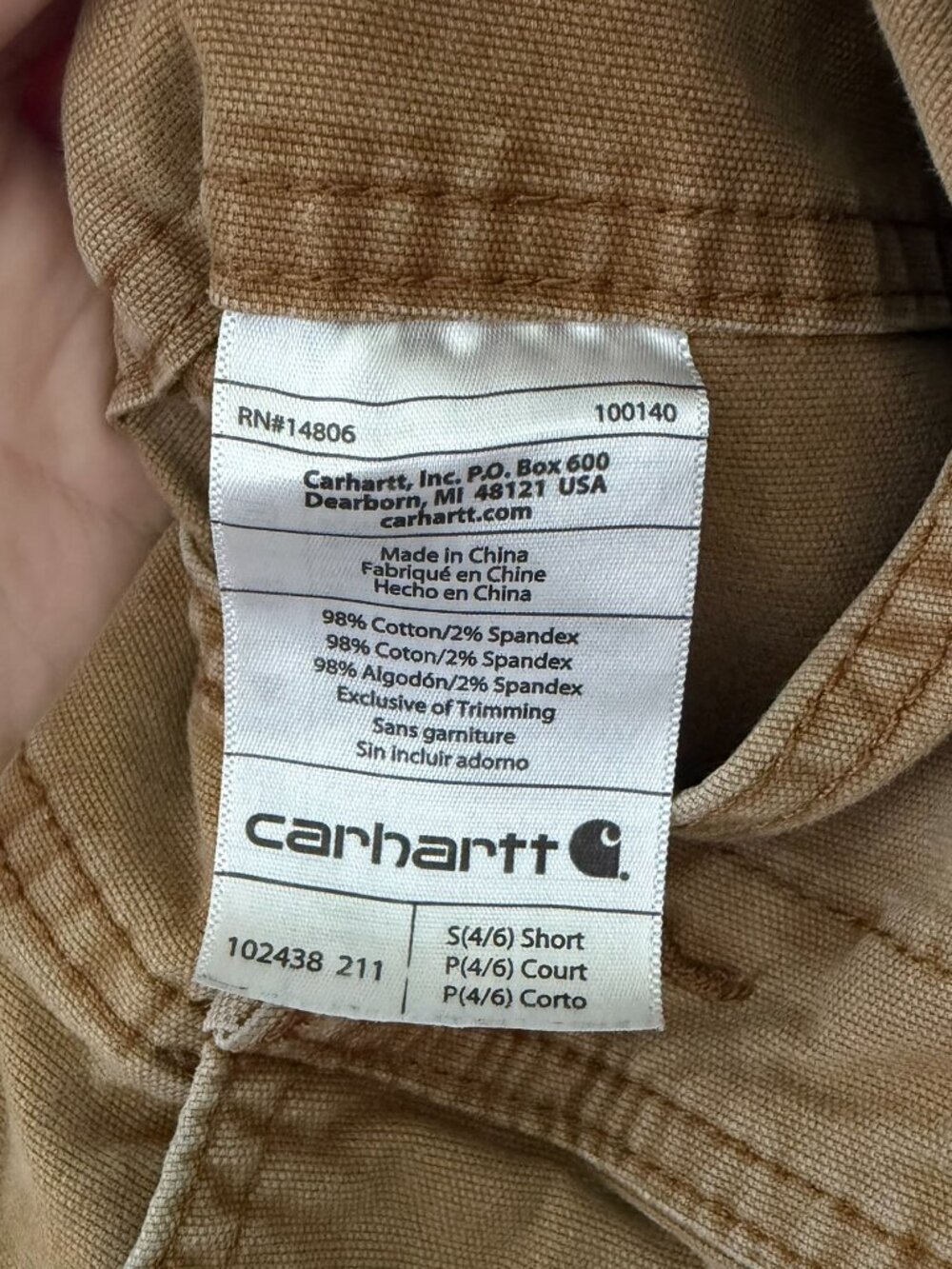 Carhart Size Small Short Tan Khaki Overalls 2018 Work Dungarees - Picture 13 of 14